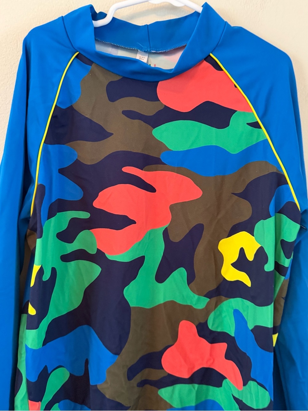 Mini Boden Vibrant Multicolor Camo Rash Guard - Picture 2 of 3